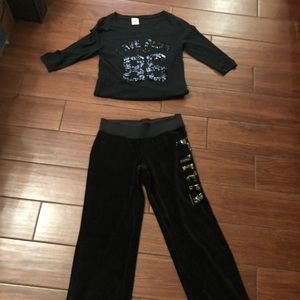 Victoria’s Secret pink velour sweat pant set s